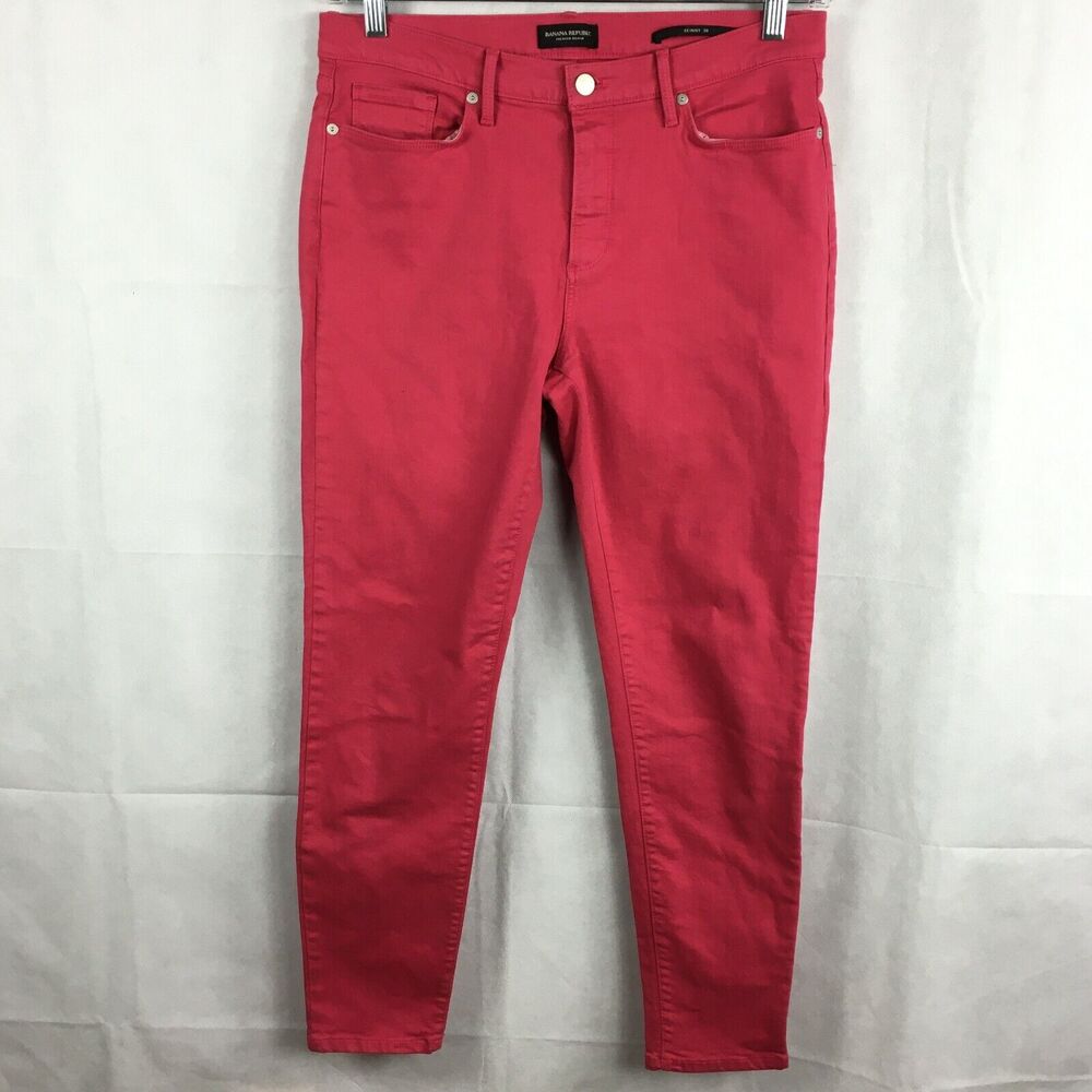 Banana Republic Jeans Womens Sz 30 Hot Pink Skinny Denim 5 Pocket